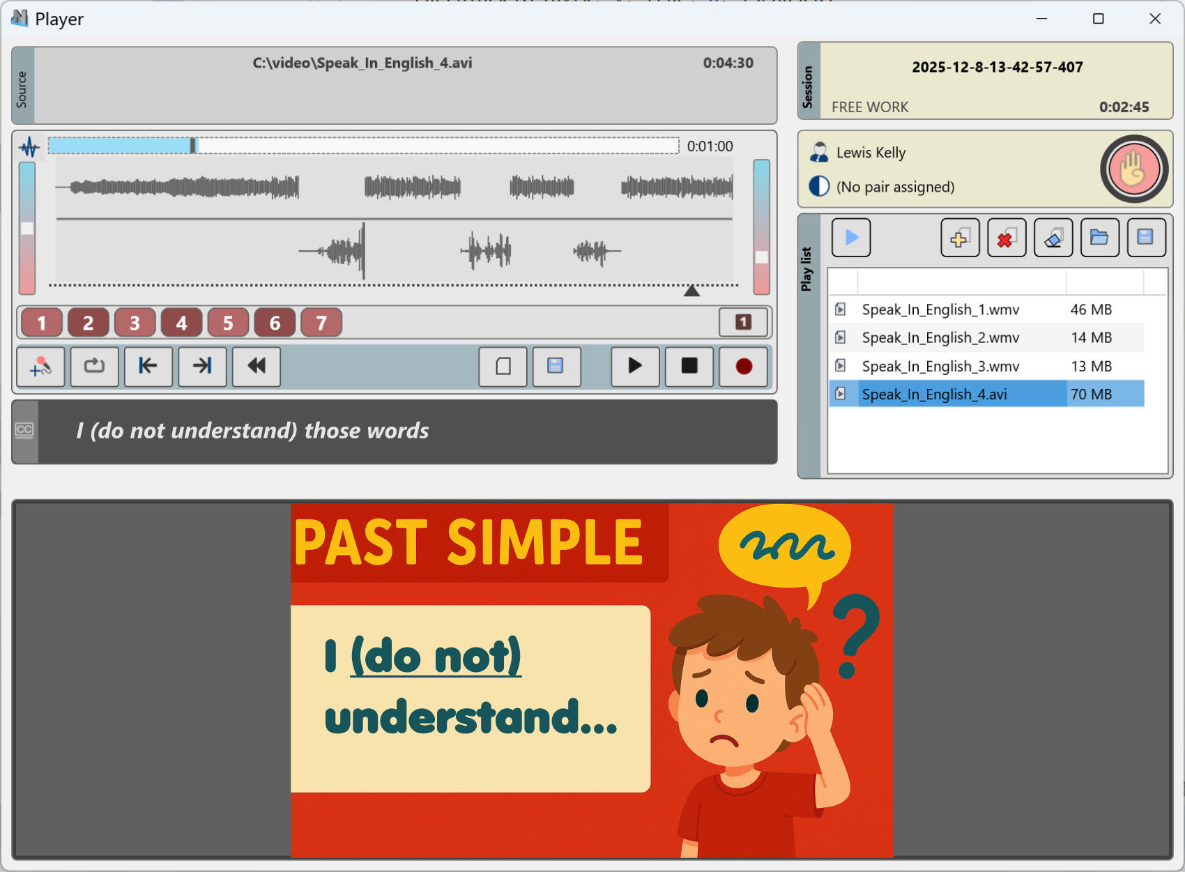 Student recorder of the Language Lab module